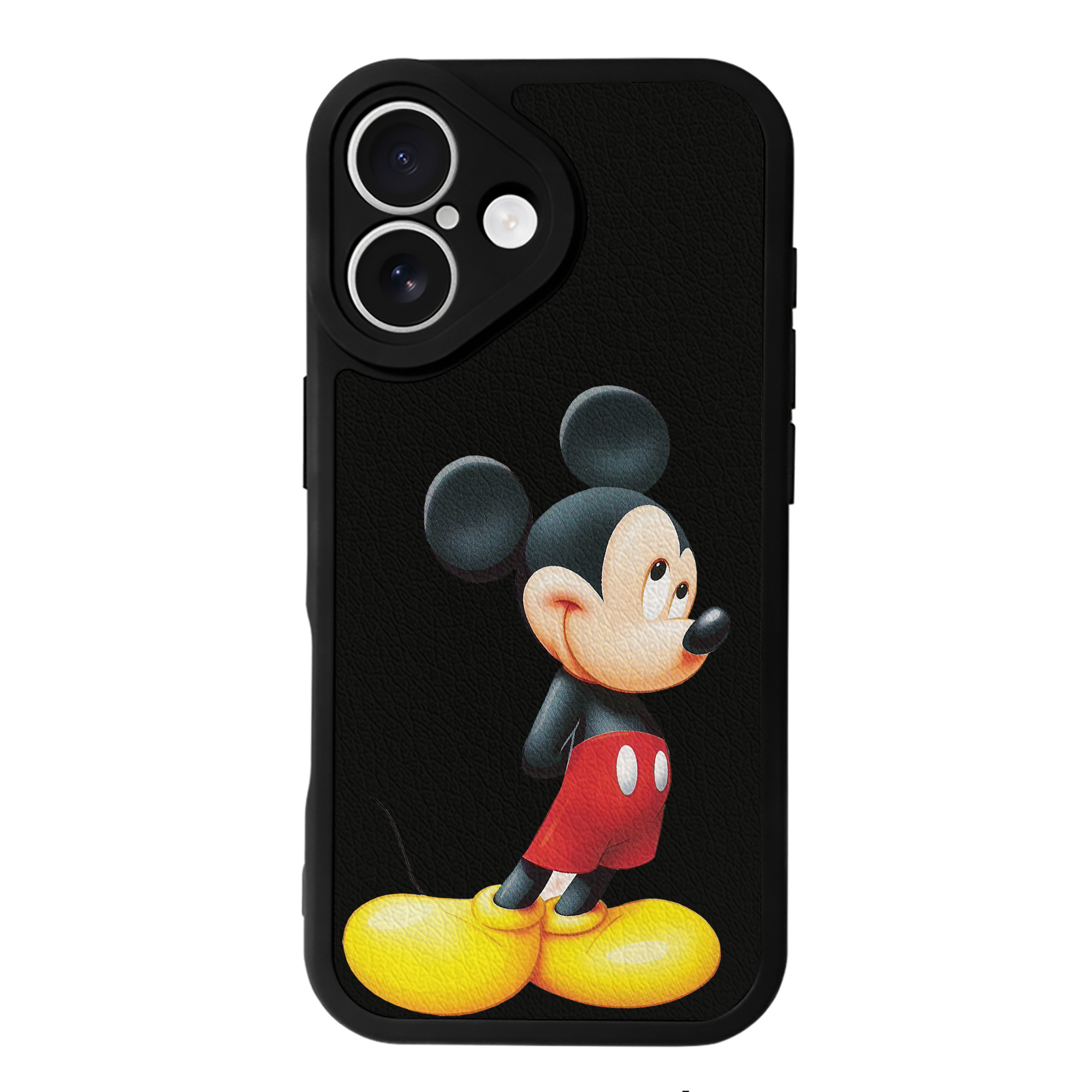 （画像用） ミッキーマウス Mickey Mouse 【iPhone 16シリーズ対応】シリコンスマホケース（レザー調） 材質：シリコン